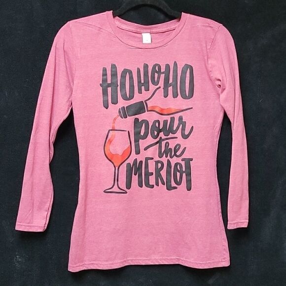 HO HO HO POUR THE MERLOT" SHIRT - Picture 2 of 4